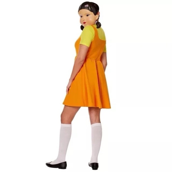 Netflix Squid Game Young-Hee Doll Deluxe Spirit Costume Mask Costplay Party S - Picture 3 of 10